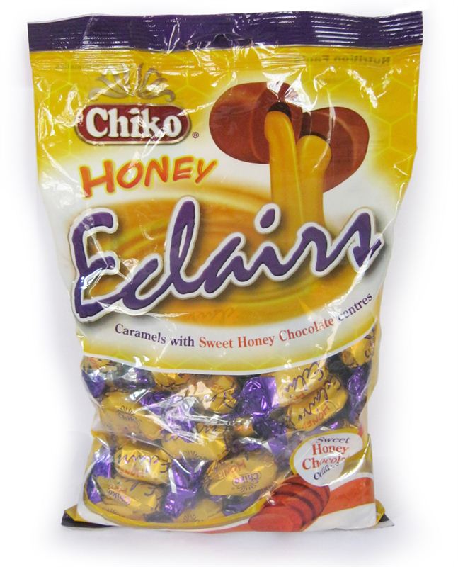 Chiko Honey Eclairs Caramel with Sweet Honey Chocolate Centres (650g)