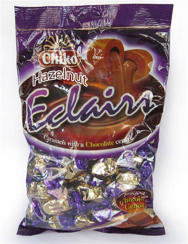 Chiko Hazelnut Eclairs Caramel with  Hazelnut Chocolate Center (650g)