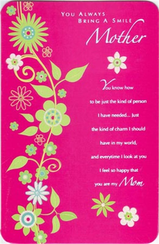 You Always Bring a Smile Mother Card (mo000038)