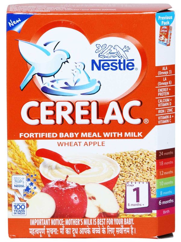Nestle Cerelac Fortified Baby Meal with Milk Wheat Apple (Stage 1) (300g)