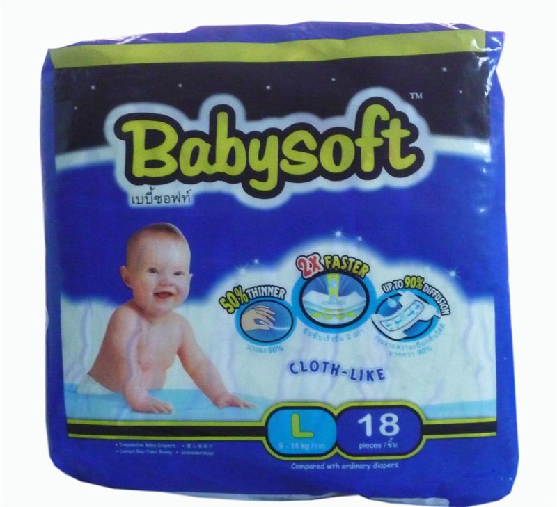 Babysoft Standard Diapers (L-18 Pieces)