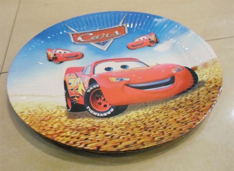 Cars Round Shape Paper  Plate (10Pcs)
