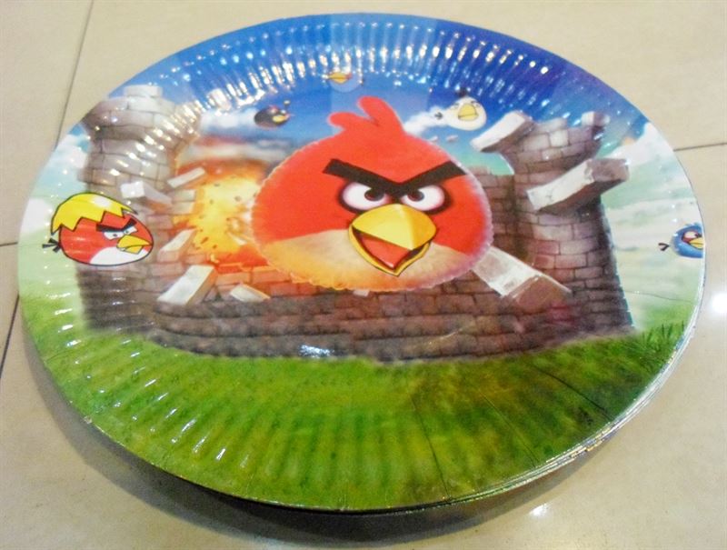 Angry Birds Round Shape Paper  Plate (10Pcs)(A)