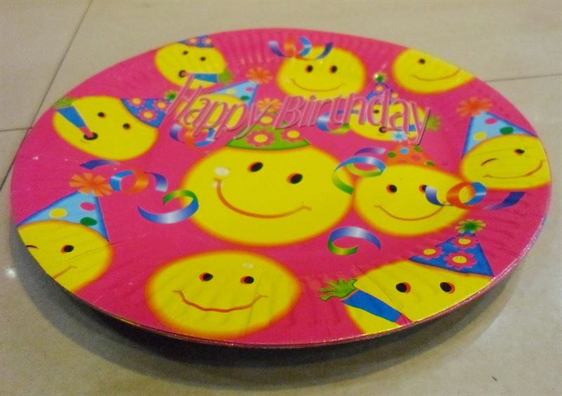 Happy Birthday Round Shape Paper  Plate (10Pcs)(B)