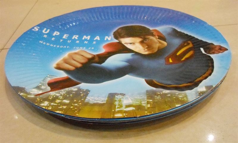 Superman Round Shape  Paper  Plate (10Pcs)