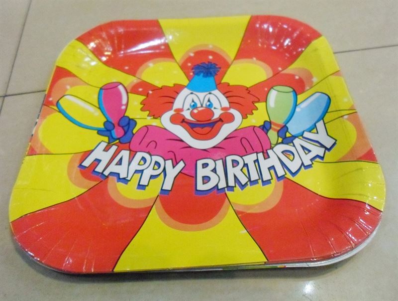 Joker Happy Birthday Spuare Shape Paper  Plate (10Pcs)