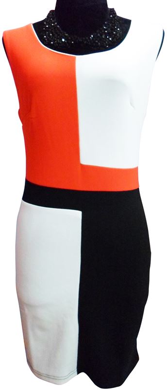 Get Gorgeous Ladies Black/Orange Casual Dress (GGS0003)
