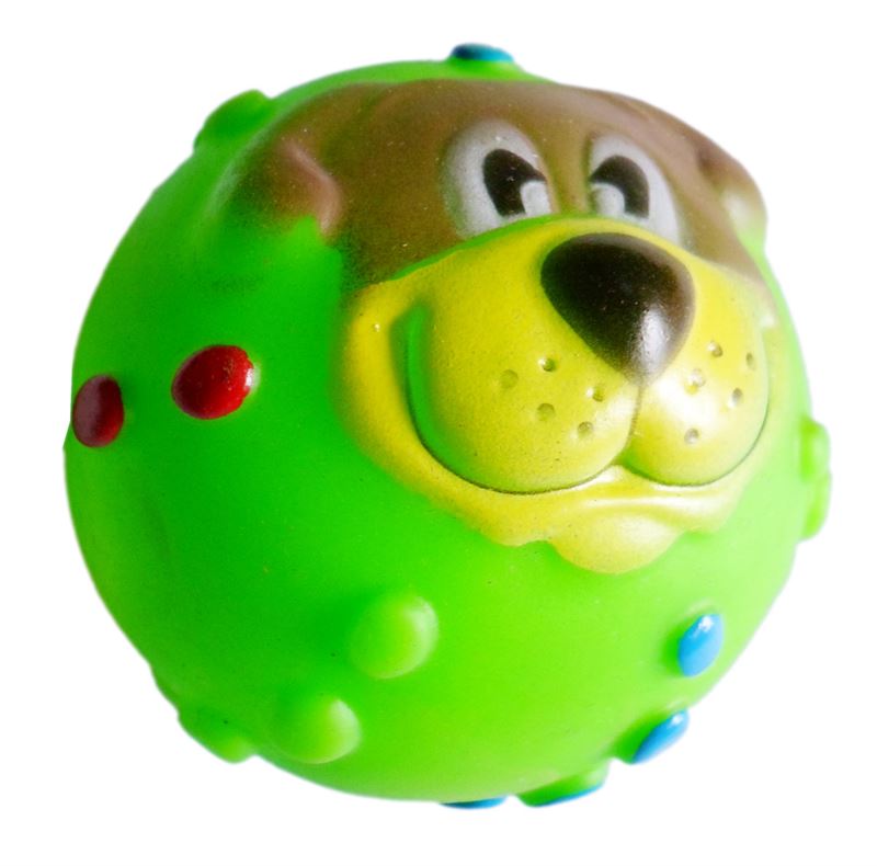 Plastic Made Dog Toy Ball (Bear Face)