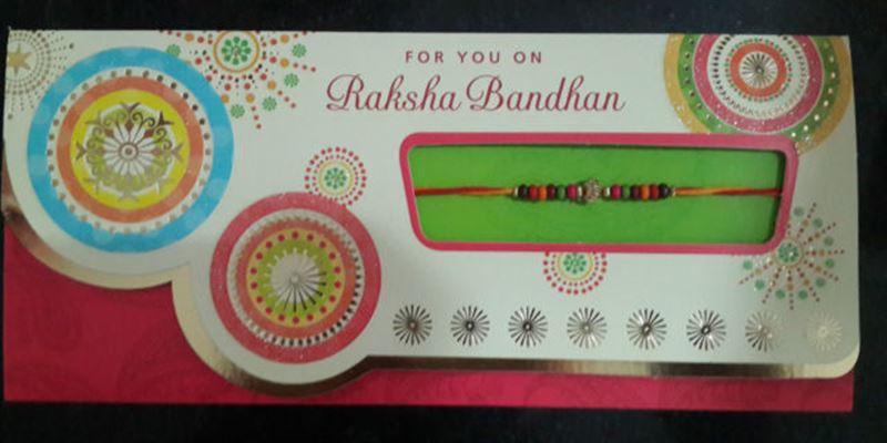 Rakshya Bandhan Greeting Card With Rakhi