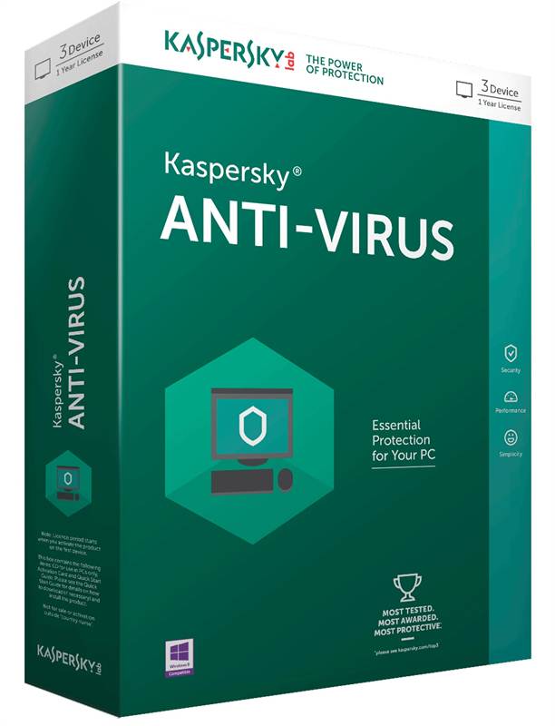 Kaspersky Anti-Virus 2017 (3 PC |1 Year)