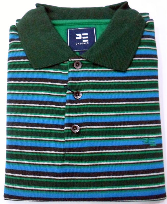 Peter England Gents Blue Stripe Polo Tshirt (PKP31400041)