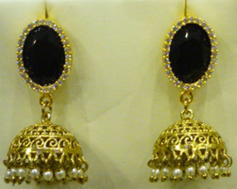Black Oval Antique Earring (E-25)