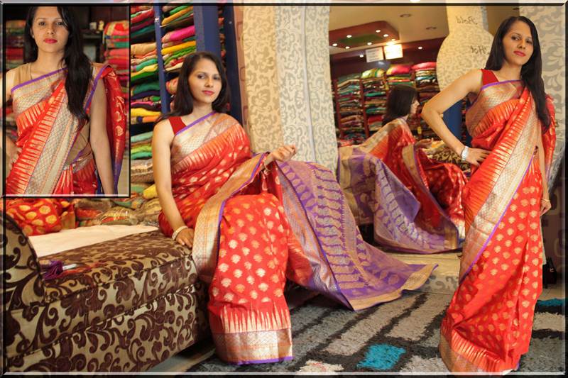 Red stylish silk saree for everyone,think beyond chiffon