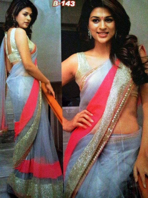 Celebrity saree in net with sequine work(n77)