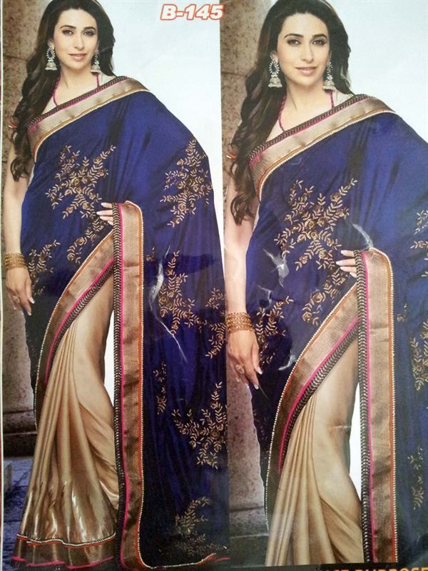 Celebriti sare in satan shining new fabric with blue georjet in all new features.(n81)