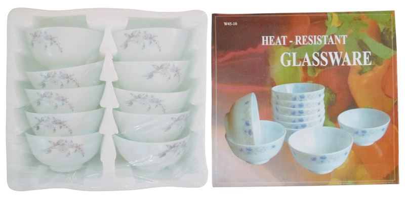 Heat Resistant Opal Glass Bowl (10 Set)