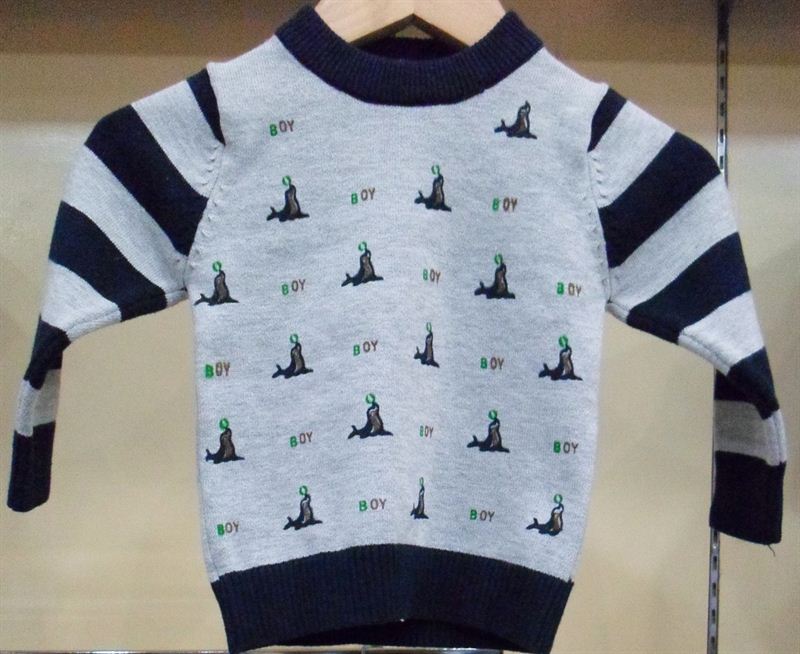 Periwinkle Boy's Grey Printed Sweater (83937)