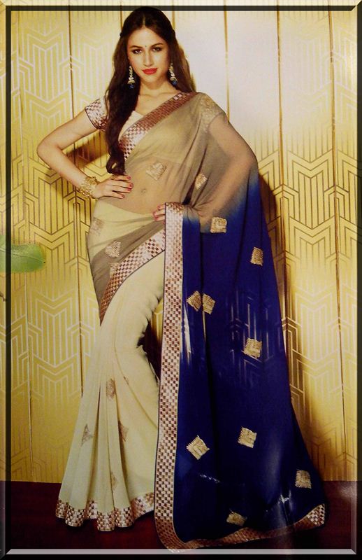 Desizner saree in georjet with lovely color shades.(caln28)