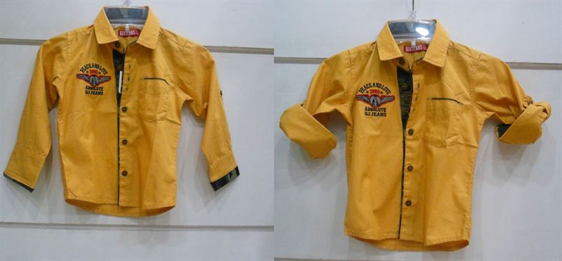 Gini and Jony Boys Yellow Solid Shirt (111012169015) (1185)