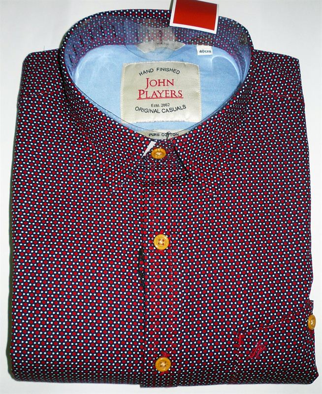 John Players Gents Red Printed Casual Shirt (JP25 D2P1A1)