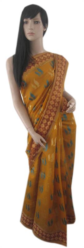 Chanderi Hand Weaved Cotton Saree (MINT0063)