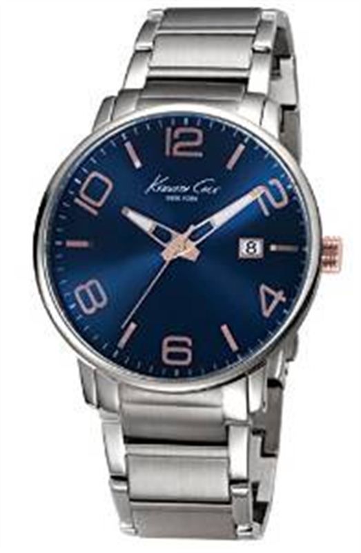 Kenneth Cole Gents Watch with Blue Dial and Stainless Steel Bracelet Strap KC9392
