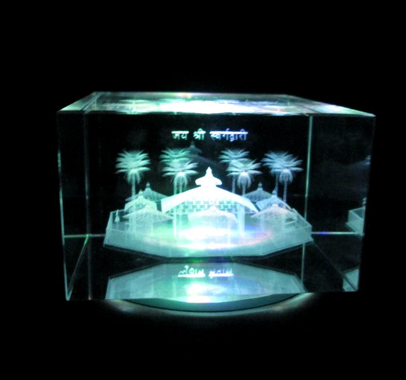 3D Crystal Jaya Shree Sworgadwari (5x8 inch)