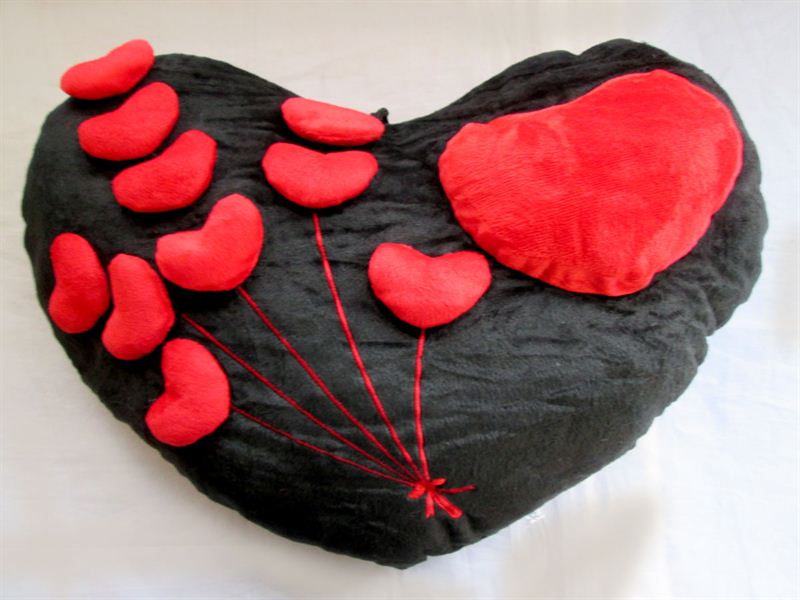 Red & black  love cushion (19x14 inch) (20561)