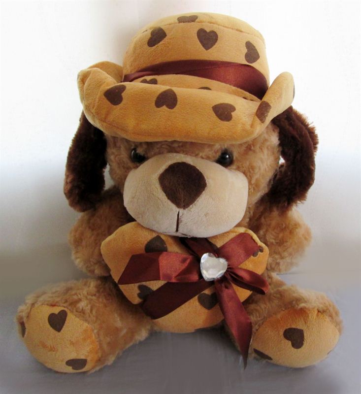 Love brown dog  soft toys(9082)(14x10 inch)