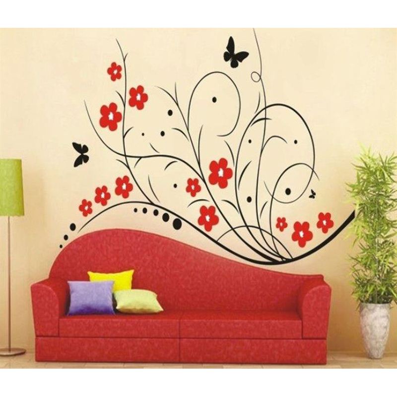 branch with flowers wall stickers - send gifts and money to nepal