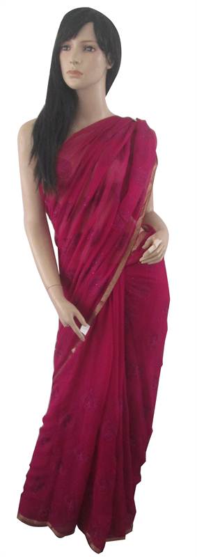 Printed 100% Silk Sari (OOOW) (SARI0059)