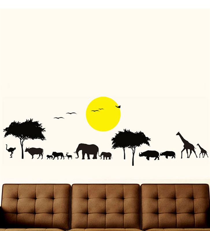 Jungle Safari Silhouette Wall Stickers