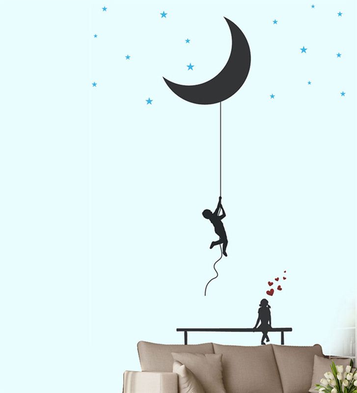 Catch the Moon and Stars Wall Stickers