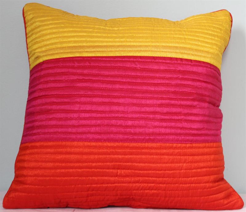 Colorful Lines Cushion Cover with Cushion (16 X 16 inch)