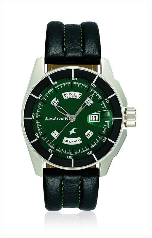 Fastrack Black Magic Analog Green Dial Men's Watch (3089SL03)