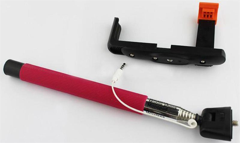 Red Color Z07-7 Selfie Stick With Audio Jack (1007)