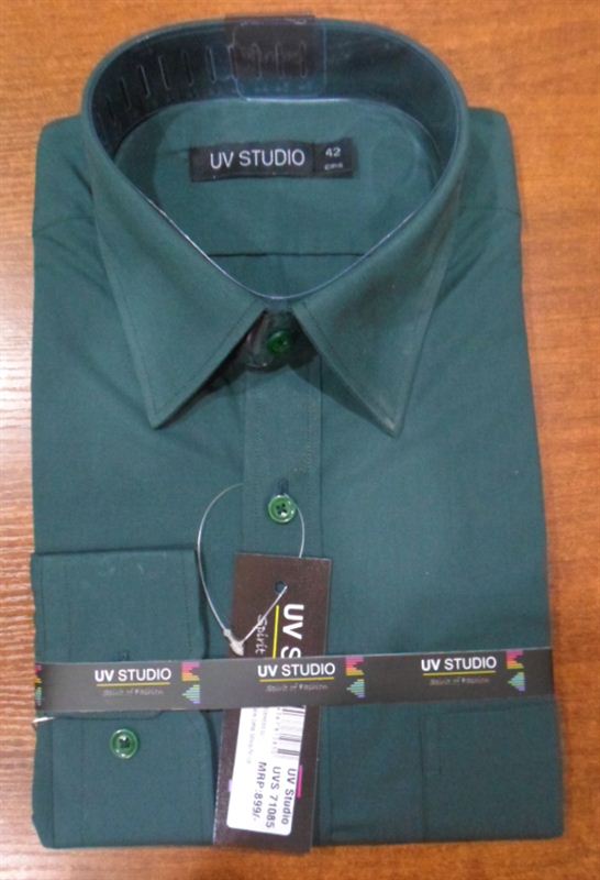 UV Studio Men's Green Formal Shirt (UVS71085)