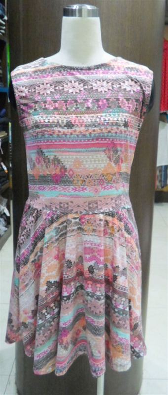 Dot Ladies Printed Dress (B501334)