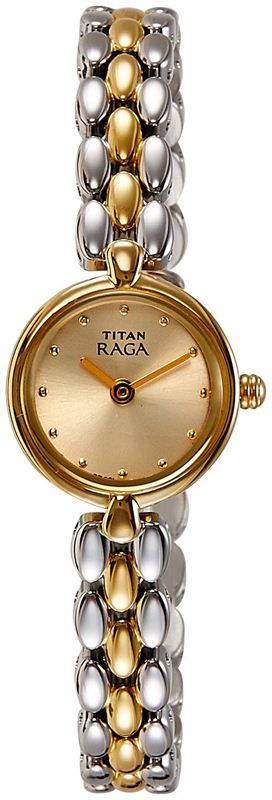 Titan Analogue Gold Dial Women's Watch (2444BM04)