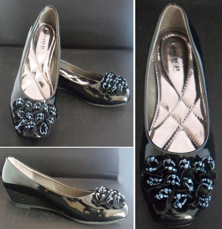 Ladies Black Wedge Shoes