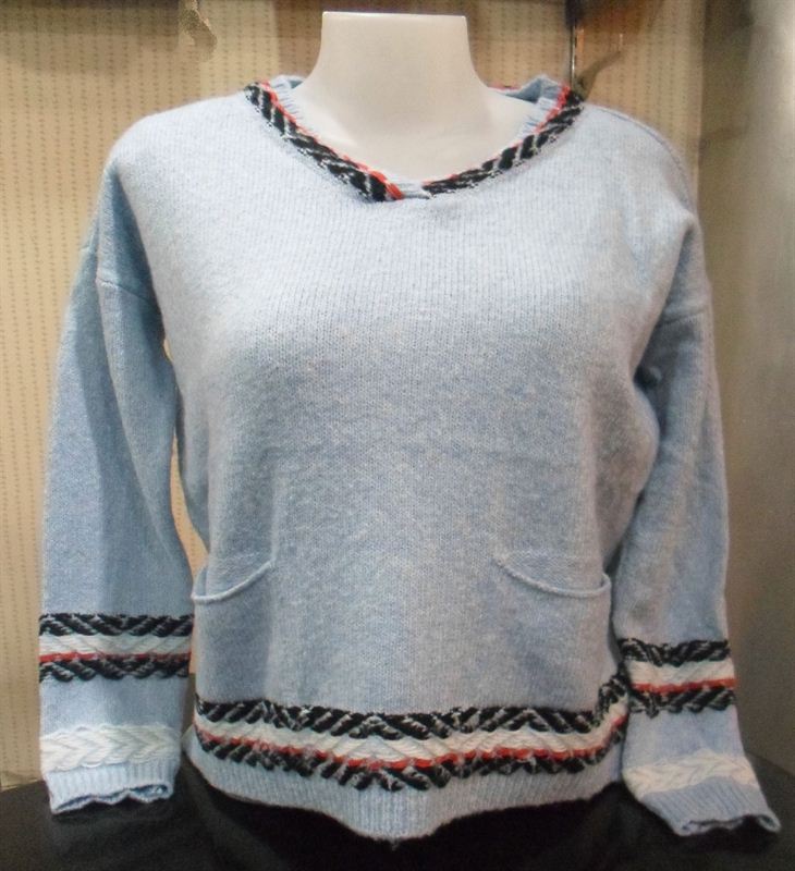White Tara Ladies Sky Blue Sweater