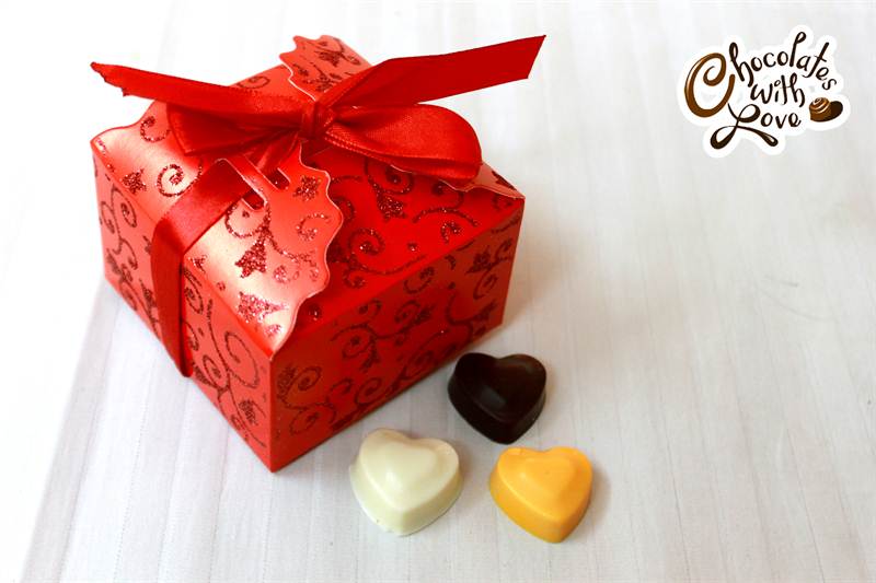 Red Glitter Chocolate box - 15 pcs