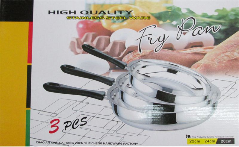 High Quality Induction Base Frying Pan 3 Pcs Set (782-4)