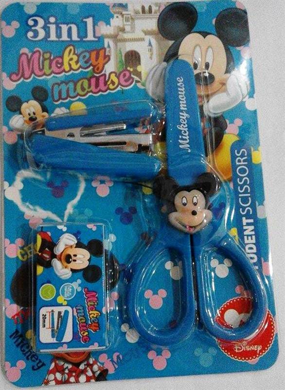 Mickey Scissors and Stapler plus Pin (Blue) Combo pack 3