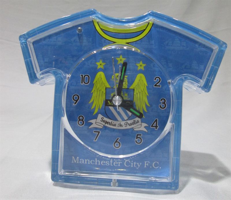 Manchester City Shirt Shaped Table Clock