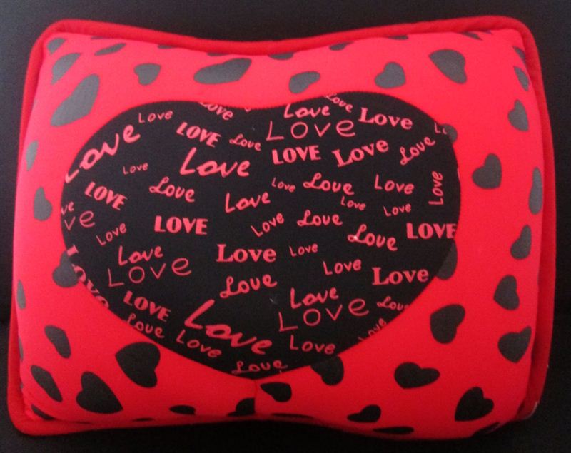 Red and Black Love Cushion (20600A) (13.5x12 Inc)