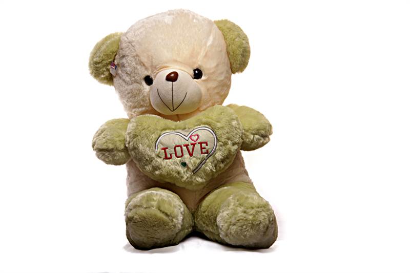 Green Love Teddy (21499) (30 in)