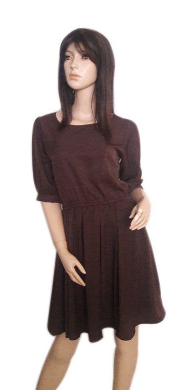 Brown Quarter Sleeve Dress (CR0415-D005)