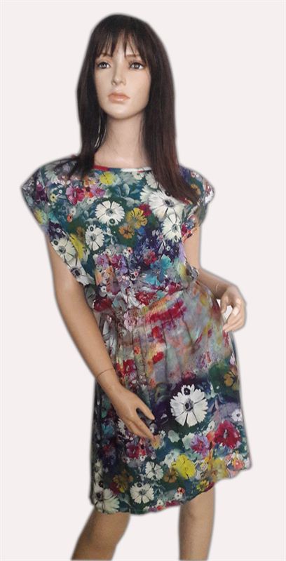 Colorful Floral Printed Sleeveless Dress (CR0415-D010)