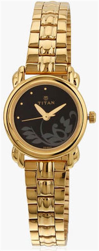 Titan Golden/Black Analog Watch (2534YM02)